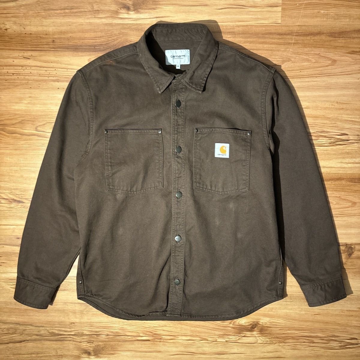 image of Carhartt Wip Derby Shirt Jac in Brown, Men's (Size Medium)