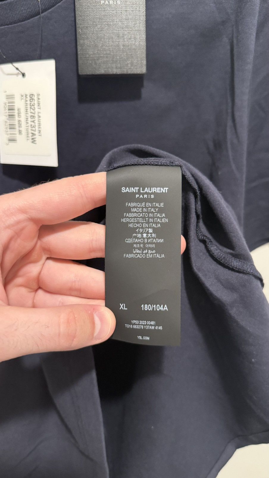 Saint Laurent Paris Saint Laurent Reverse Logo T-Shirt Size US XL / EU 56 / 4 - 5 Thumbnail