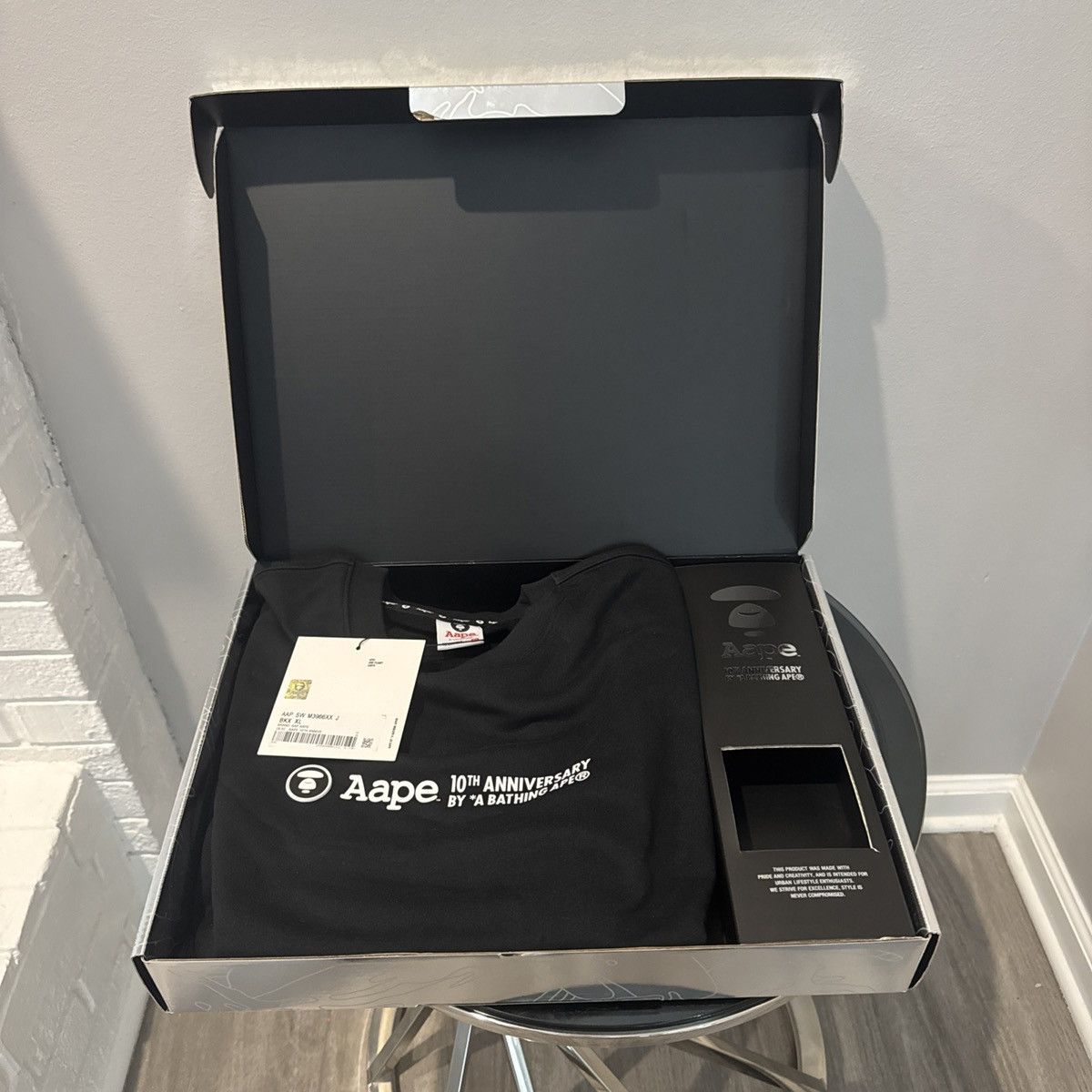 Aape Bape AAPE Anniversary Moon Face Black Crewneck Size US XL / EU 56 / 4 - 1 Thumbnail