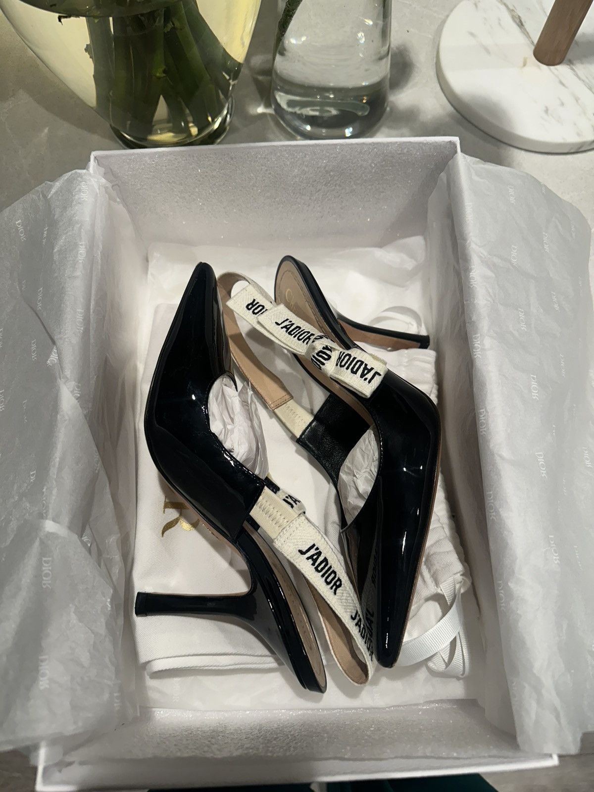 Dior Dior Black Patent Leather Slingback Pumps Size US 6 / IT 36 - 4 Thumbnail