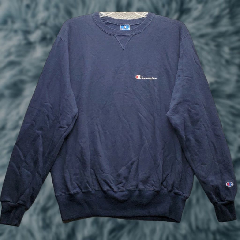 Champion Champion Sweatshirt Mens XXL Navy Embroidered Logo Crew Neck Lined Rib Hem Cotton Vintage: No, Pullover, 2XL, Regular Fit, Outdoor Gym & Training Size US XXL / EU 58 / 5 - 1 Thumbnail
