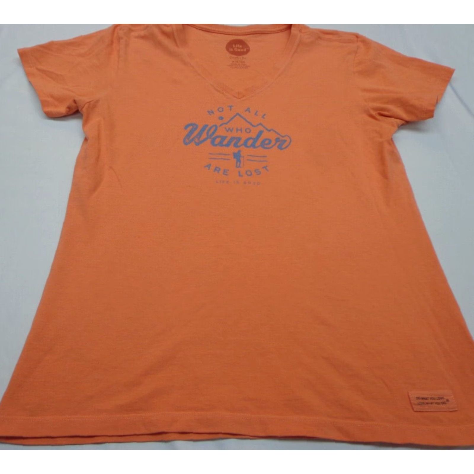 Life is Good Life is Good Crusher Tee V-Neck T Shirt Small Orange Women Short Sleeve 100% Cotton Logo Classic Casual All Seasons Fall Spring Summer Vintage No Size S / US 4 / IT 40 - 2 Thumbnail