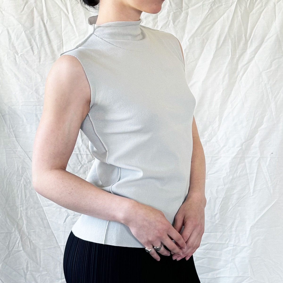 Issey Miyake Issey Miyake Gray Mock Neck Tank Size M / US 6-8 / IT 42-44 - 1 Thumbnail