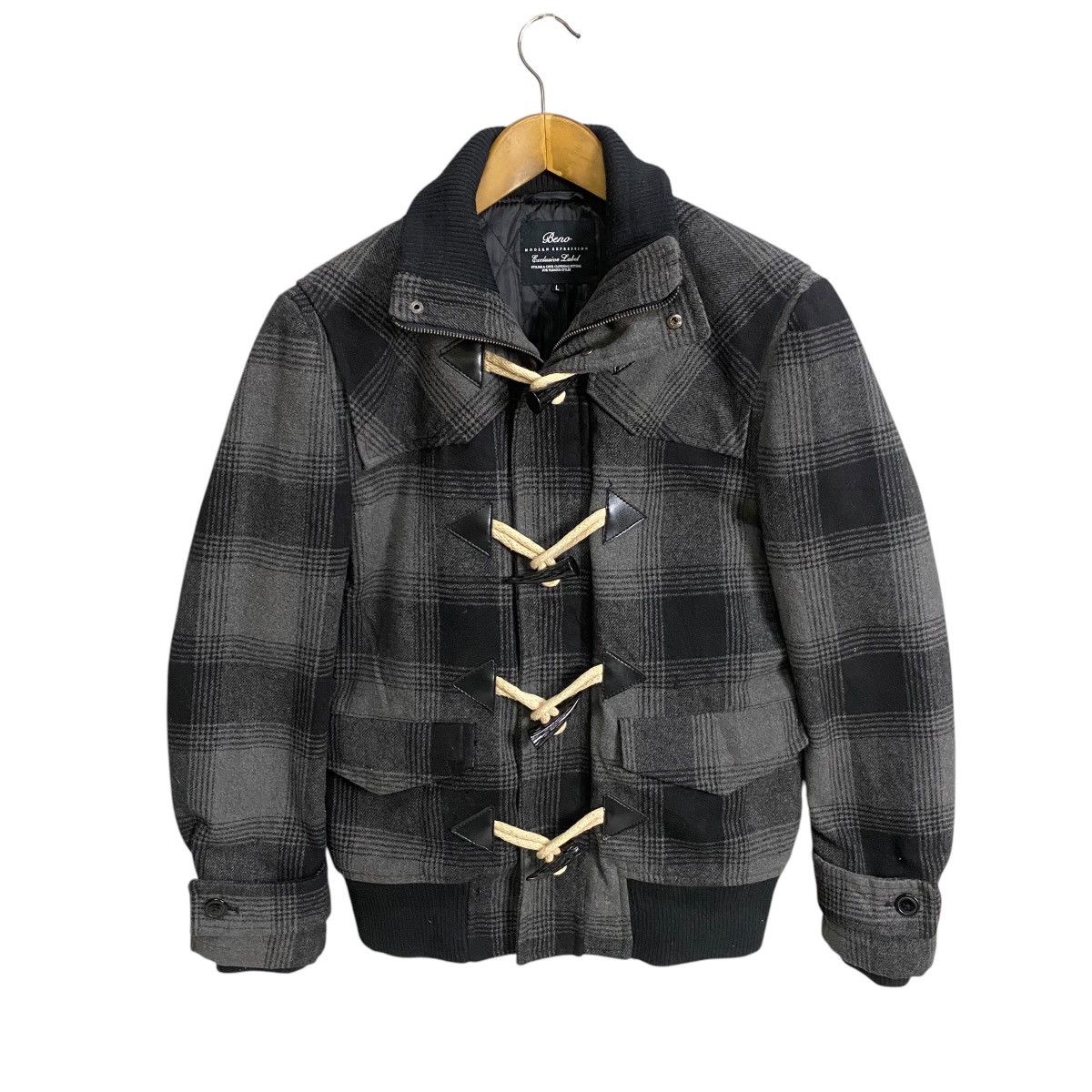Japanese Brand Beno Plaid Duffle coat Size US M / EU 48-50 / 2 - 1 Thumbnail