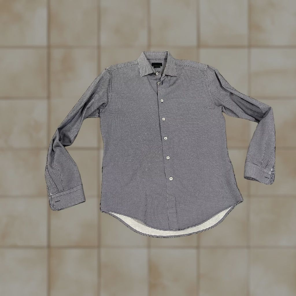 Zara Zara Button-Up Shirt Mens L Navy White Geometric Slim Fit Long Sleeve Casual Cotton Woven Pocket Logo Size US L / EU 52-54 / 3 - 1 Thumbnail