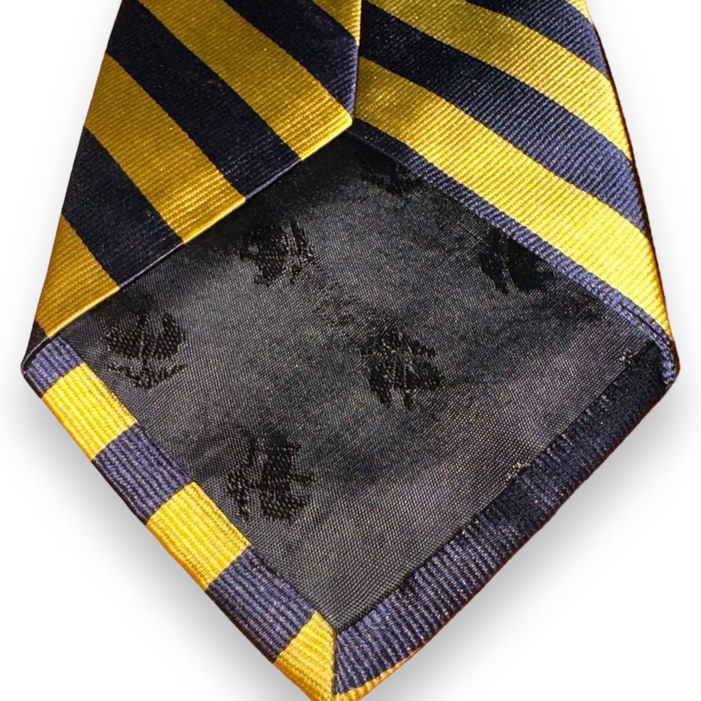 Brooks Brothers Navy and Gold Brooks Brothers Rep Strip Neck Tie Handmade in Size ONE SIZE - 4 Thumbnail