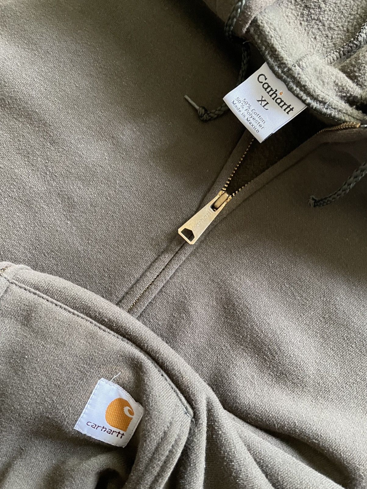 Carhartt Vintage Y2K Carhartt Olive Green Full Zip Hoodie Sz XL Size US XL / EU 56 / 4 - 2 Thumbnail