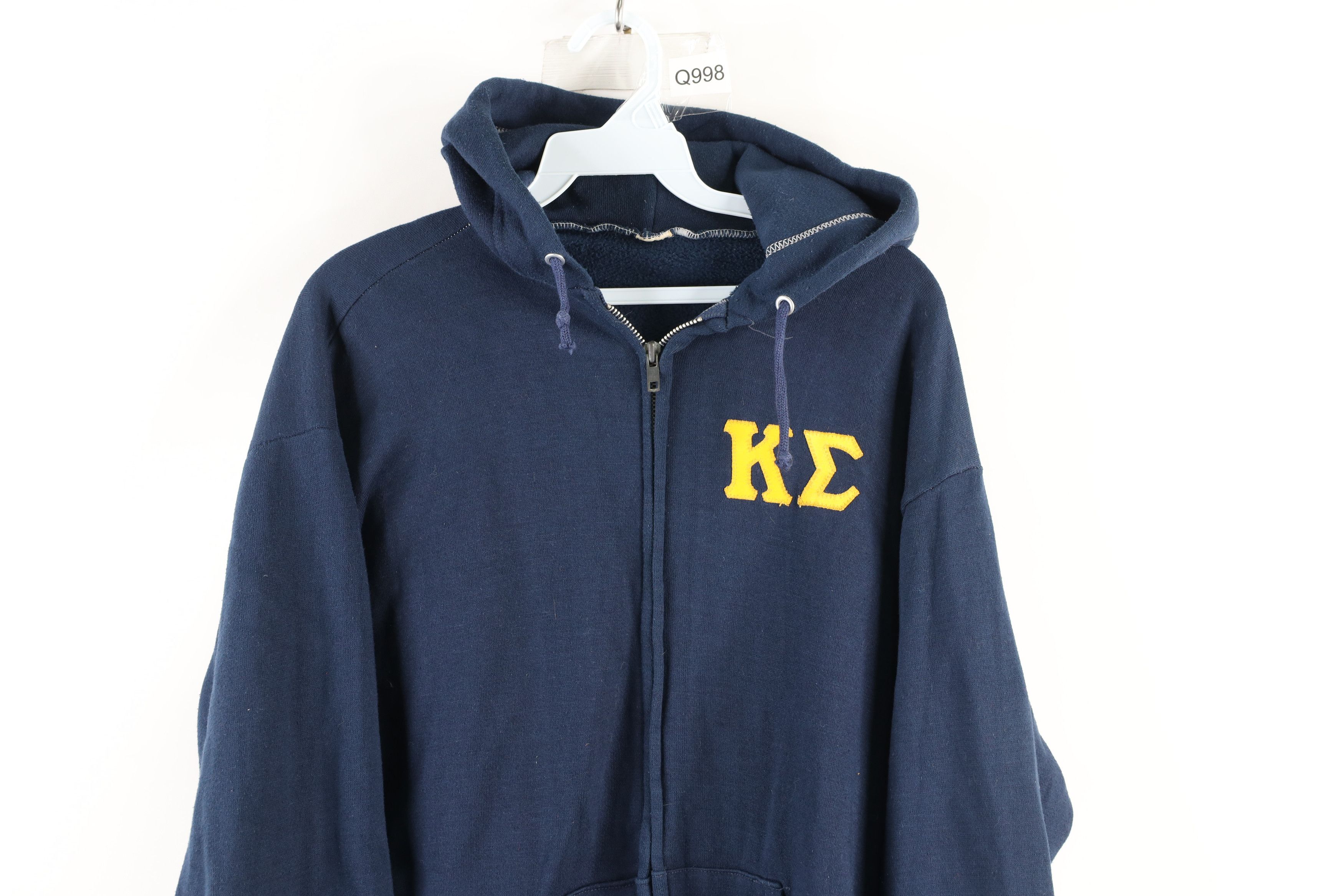 Vintage Vintage 70s Epsilon Fraternity Full Zip Hoodie Blue USA Size US M / EU 48-50 / 2 - 2 Thumbnail