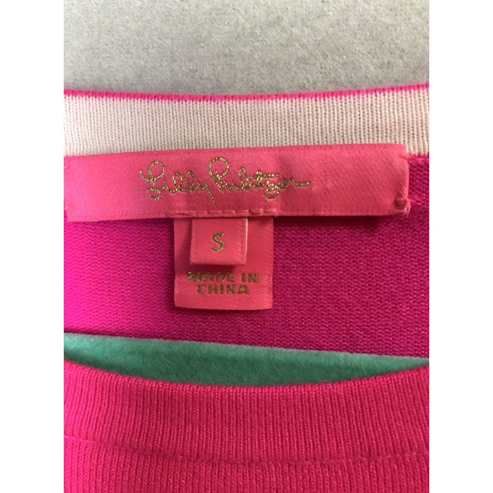 Lilly Pulitzer Lilly Pulitzer Sweater Women's Size S Pink Crew Neck Gold Buttons Striped Cuffs Bohemian Preppy Size S / US 4 / IT 40 - 3 Thumbnail