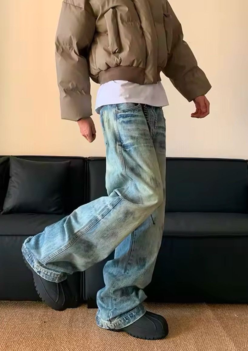 Jean × Vintage Painted Baggy Washed Denim Jeans Size US 33 - 1 Thumbnail