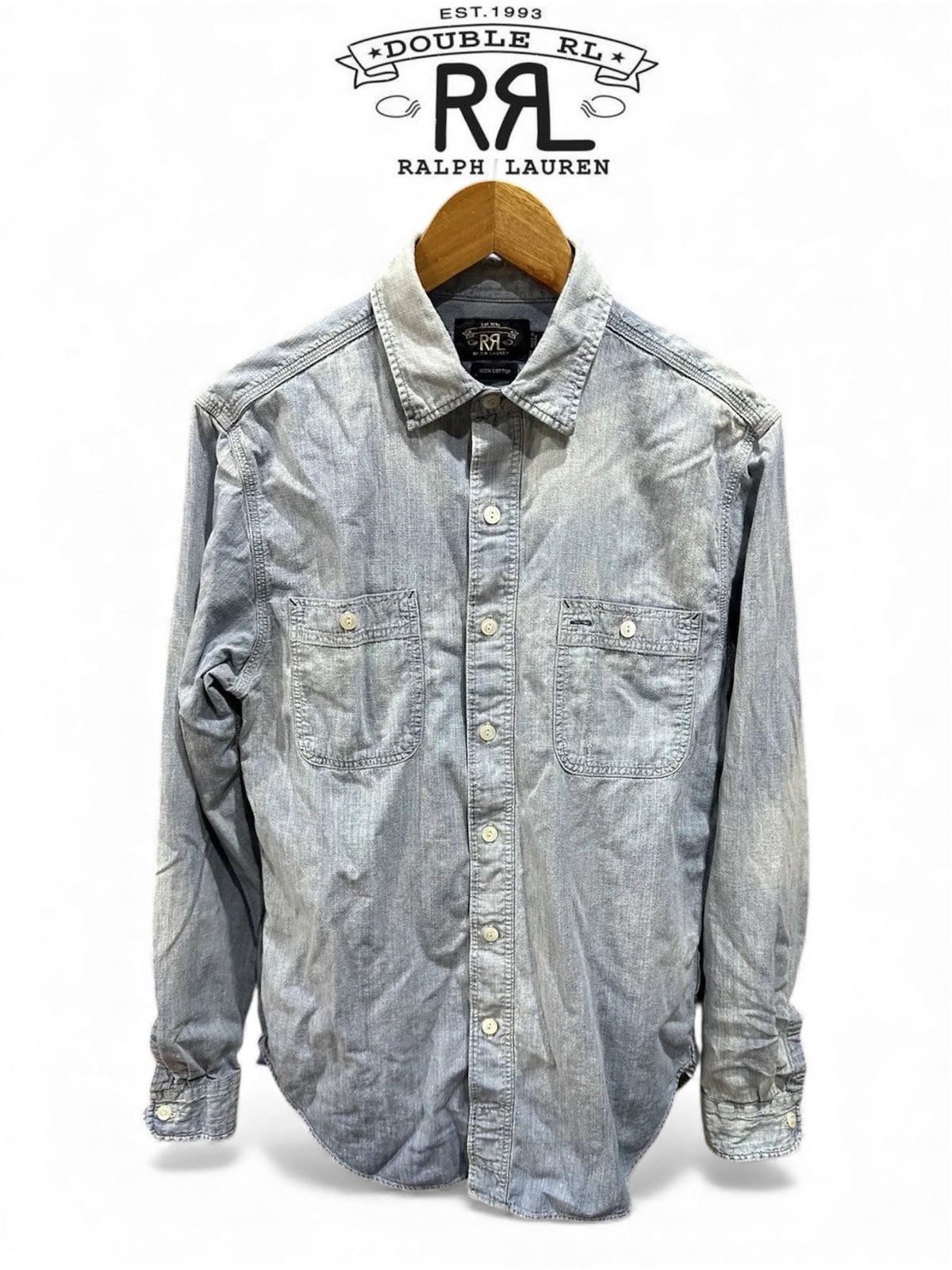 RRL Ralph Lauren Vintage RRL Polo Ralph Lauren Wash Denim Shirt Size US M / EU 48-50 / 2 - 1 Thumbnail