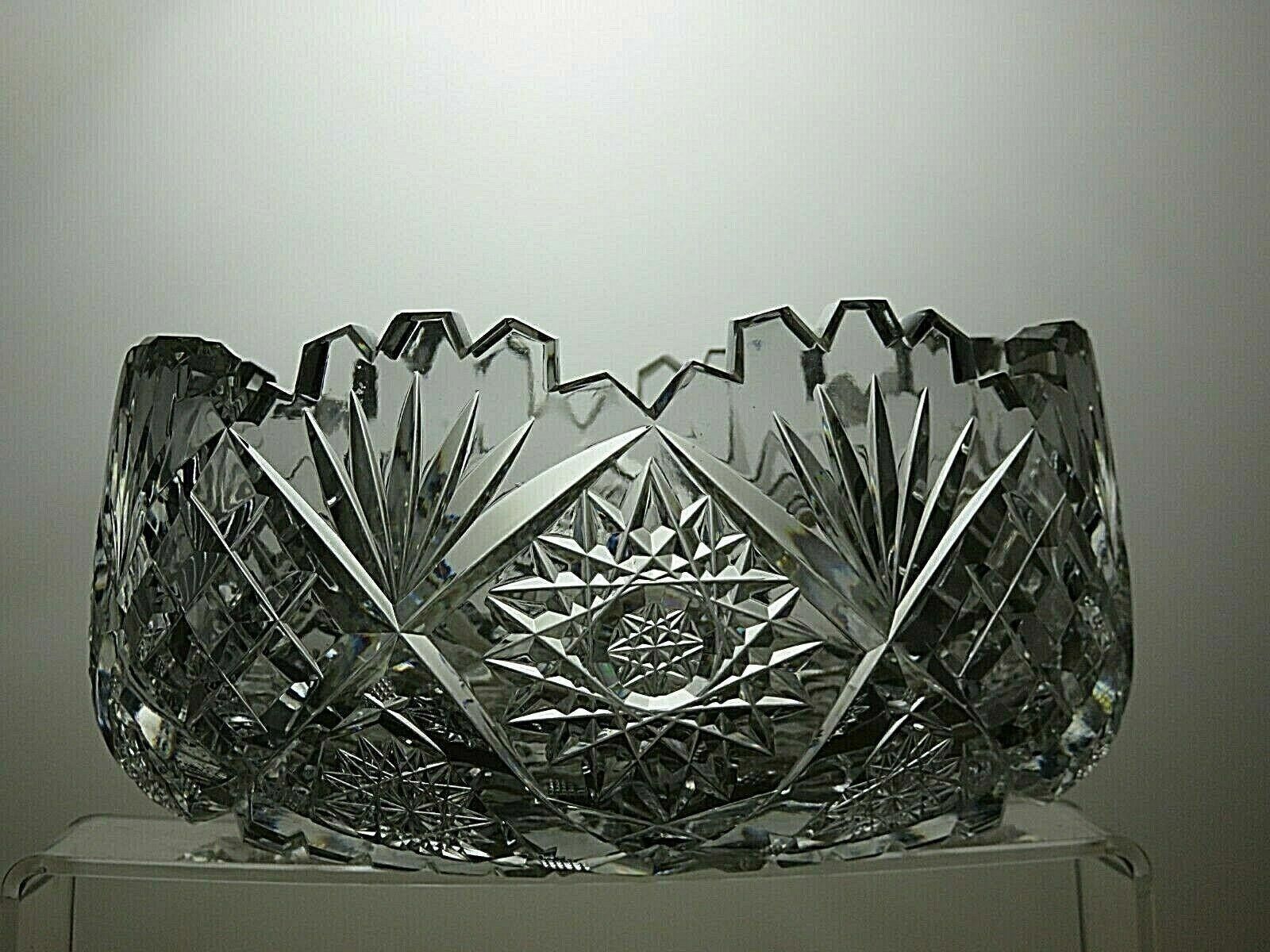 The Unbranded Brand American Brilliant Period Crystal Hobstar Cut Fruit Bowl Size ONE SIZE - 2 Thumbnail