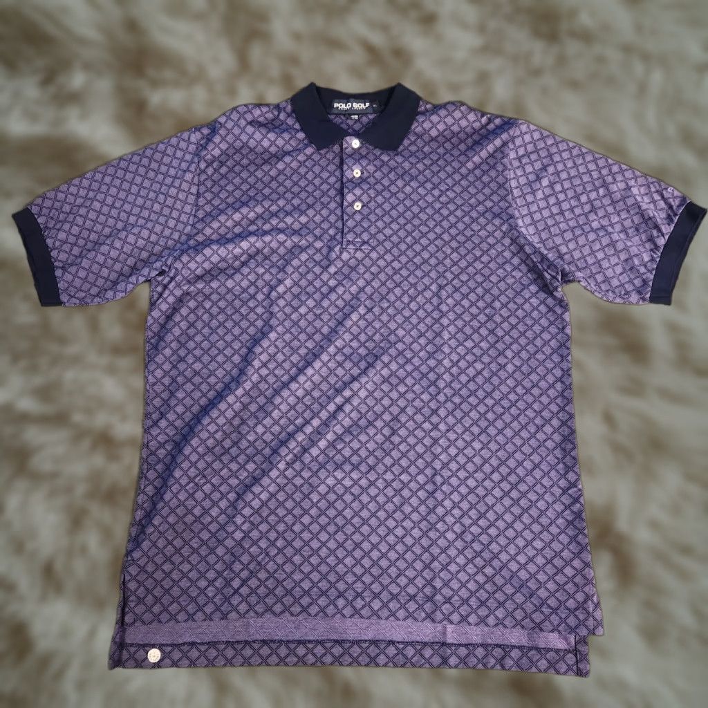 Polo Ralph Lauren Polo Ralph Lauren Polo Shirt Mens XL Purple Cotton Short Sleeve Collared Logo Classic Geometric Y2K Size US XL / EU 56 / 4 - 1 Thumbnail