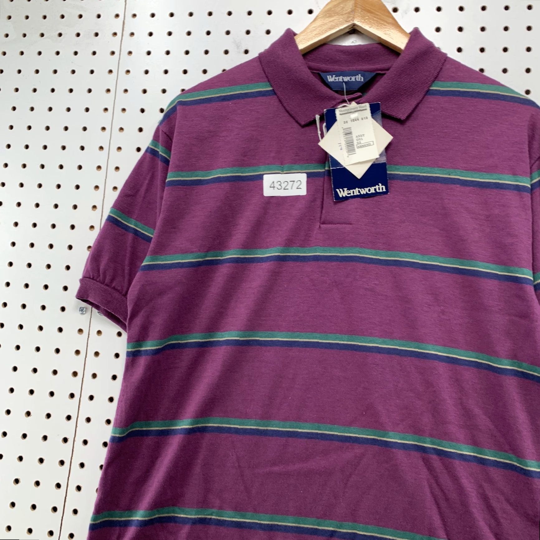 Vintage VINTAGE Wentworth Polo Shirt Men Medium Purple Striped Cotton Made USA Polo Shirt Adult Medium Purple Striped 90s Mens Size US M / EU 48-50 / 2 - 2 Thumbnail