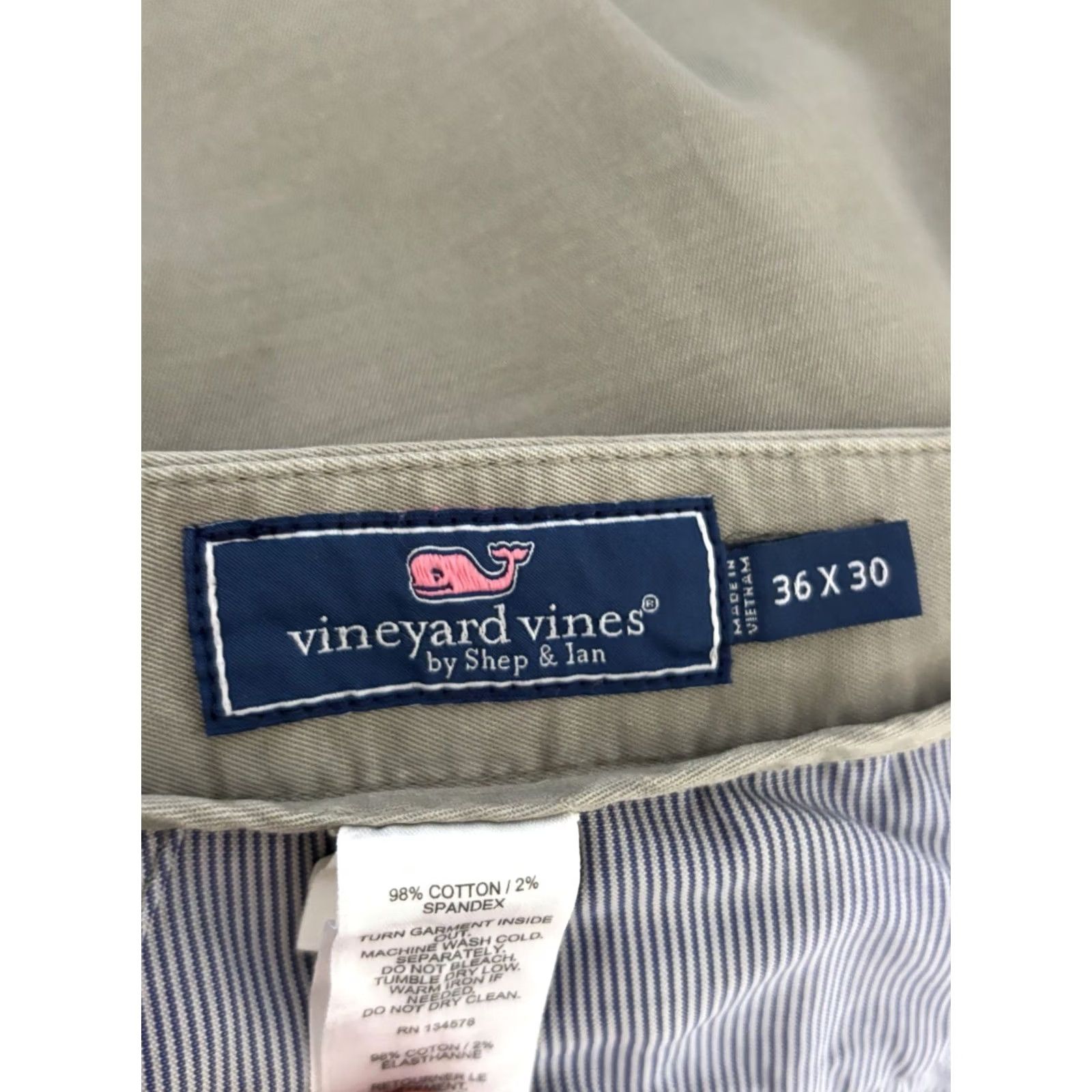 Vineyard Vines Vineyard Vines Breaker Pants Mens Flat Front Chino 36x30 Gray Slim? Regular? (Keep exact: Regular) Gray Cotton Twill Zip Button Casual Pants Mens Size US 36 / EU 52 - 3 Thumbnail