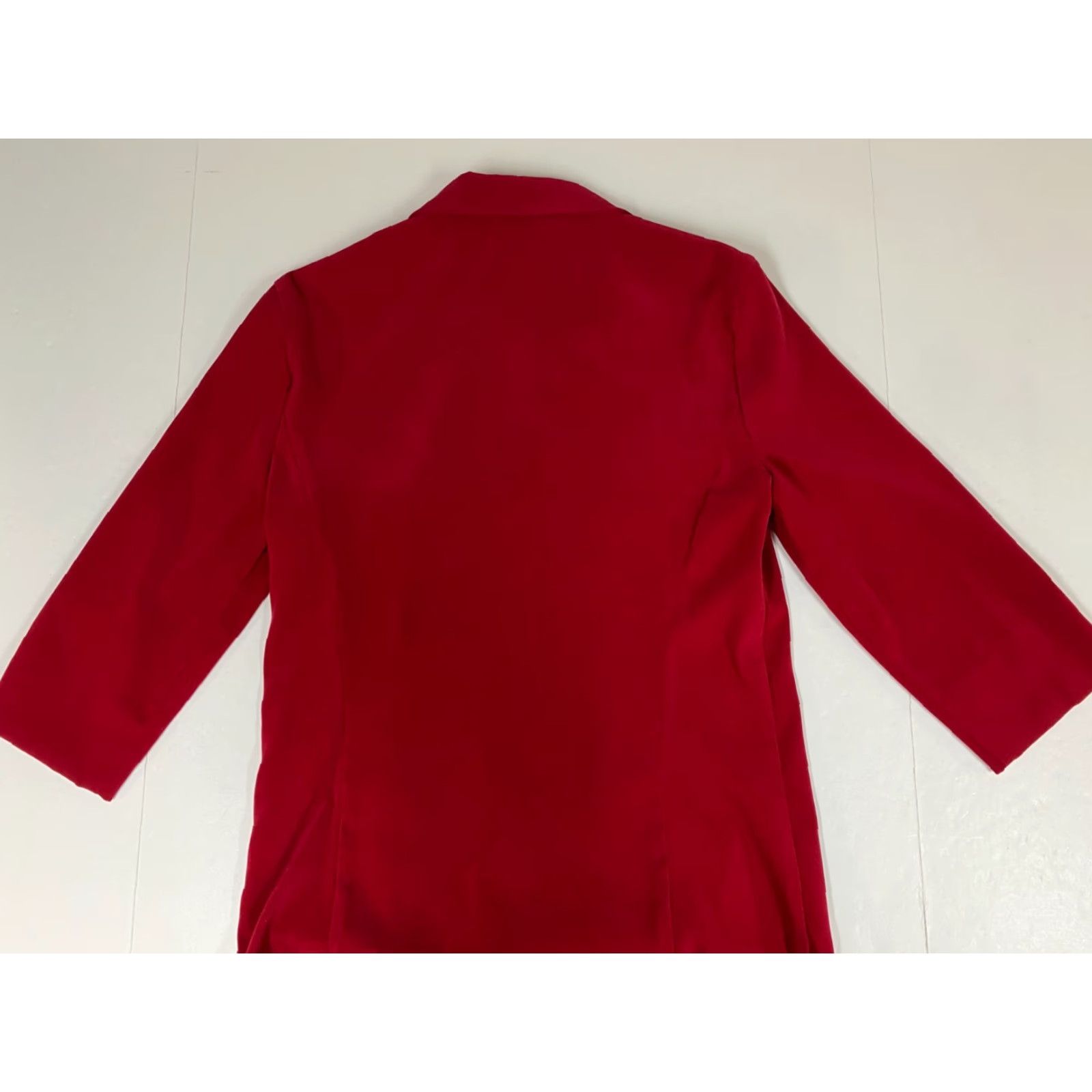 Vintage Dressbarn Womens Blazer 6 Red Four-Button Jacket Notch Lapel Wool Blend Single-Breasted Modern Tuxedo Business Casual Fall Winter Womens Size 6 Red Size M / US 6-8 / IT 42-44 - 6 Thumbnail