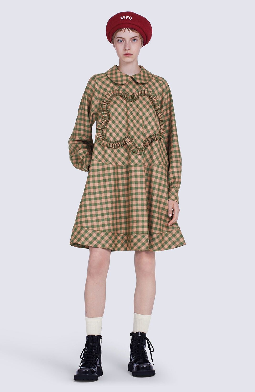 Kenzo o1y1025 Mini Dress in Antique Rose/Green Size S / US 4 / IT 40 - 5 Thumbnail