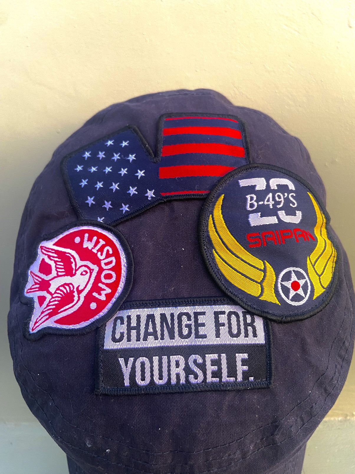 If Six Was Nine 2000s it street patrol hat with lots of embroidered emblems Size ONE SIZE - 2 Thumbnail