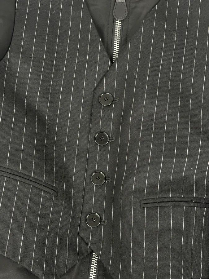 Moschino AW2018 Moschino Black Nylon Pinstriped Vest Bomber Jacket Size US L / EU 52-54 / 3 - 10 Thumbnail
