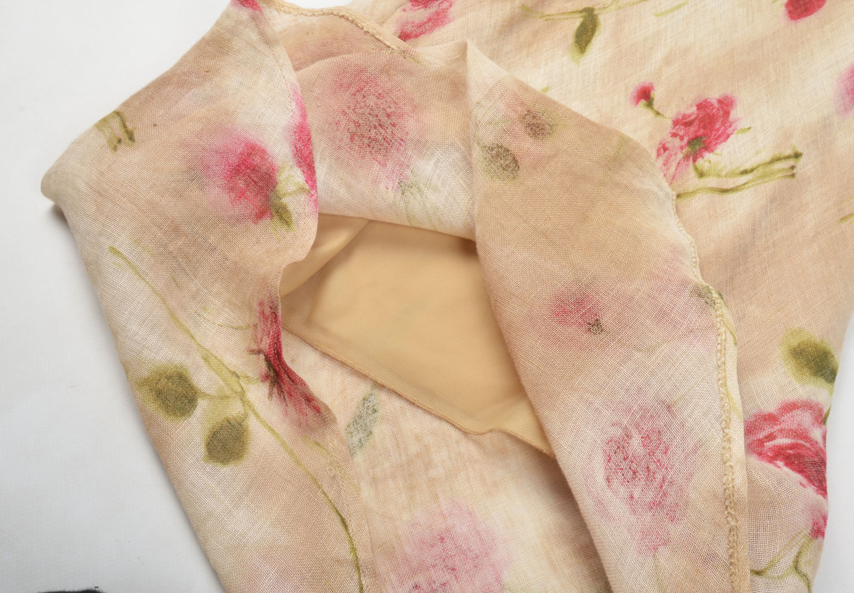Other Vintage Alex & Co Y2K Linen Floral 100% Linen Mermaid Skirt Size 28" / US 6 / IT 42 - 7 Thumbnail