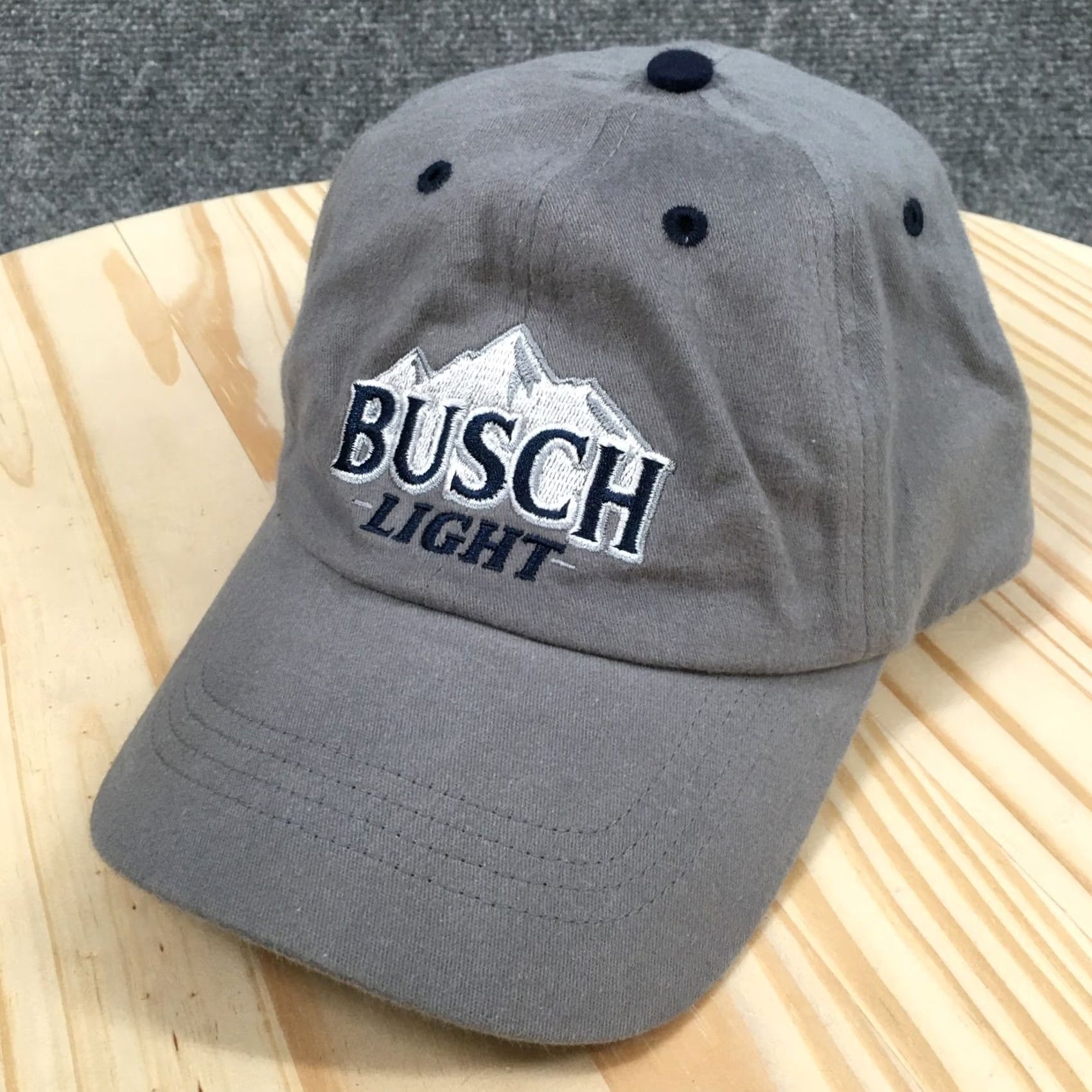 Logo 7 Busch Light Baseball Cap Hat Mens One Size Grey Embroidered Logo Adjustable Size ONE SIZE - 2 Thumbnail