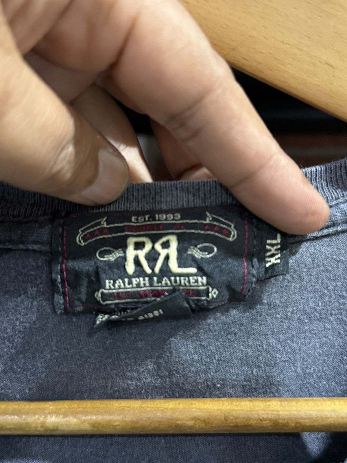 Polo Ralph Lauren × RRL Ralph Lauren × Vintage Thrashed Vintage Double RL Ralph Lauren Sun Faded RRL Tee Size US XXL / EU 58 / 5 - 5 Thumbnail