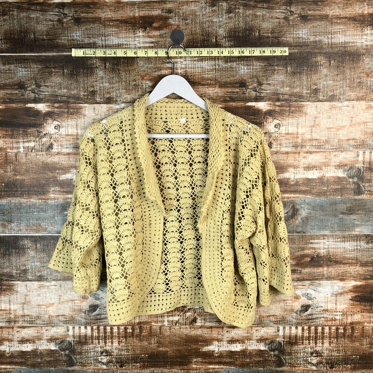 Japanese Brand Japanese Brand crochet Yellow Cardigan Knitwear #A1476 Size M / US 6-8 / IT 42-44 - 1 Thumbnail