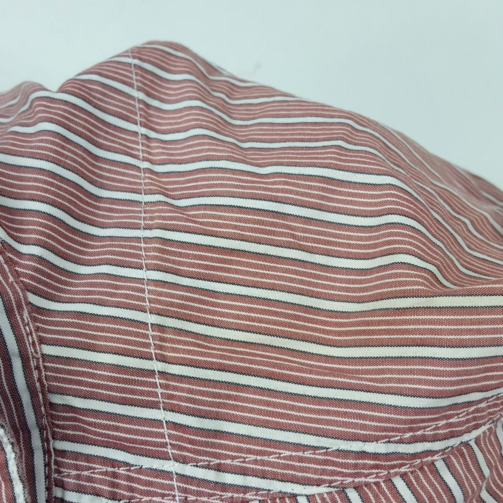 Wrangler VINTAGE Wrangler Striped Long Sleeve Men's L Button Up Dress Shirt Work Western Size 42R - 5 Thumbnail