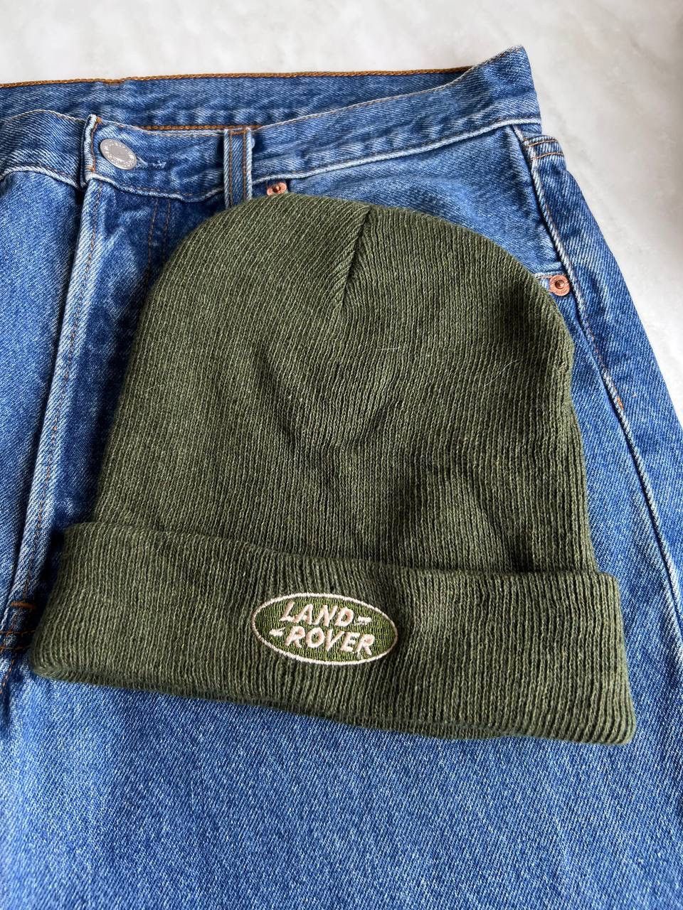 Vintage Vintage Land Rover Beanie Hat cap 1990s forest green racing Size ONE SIZE - 1 Thumbnail