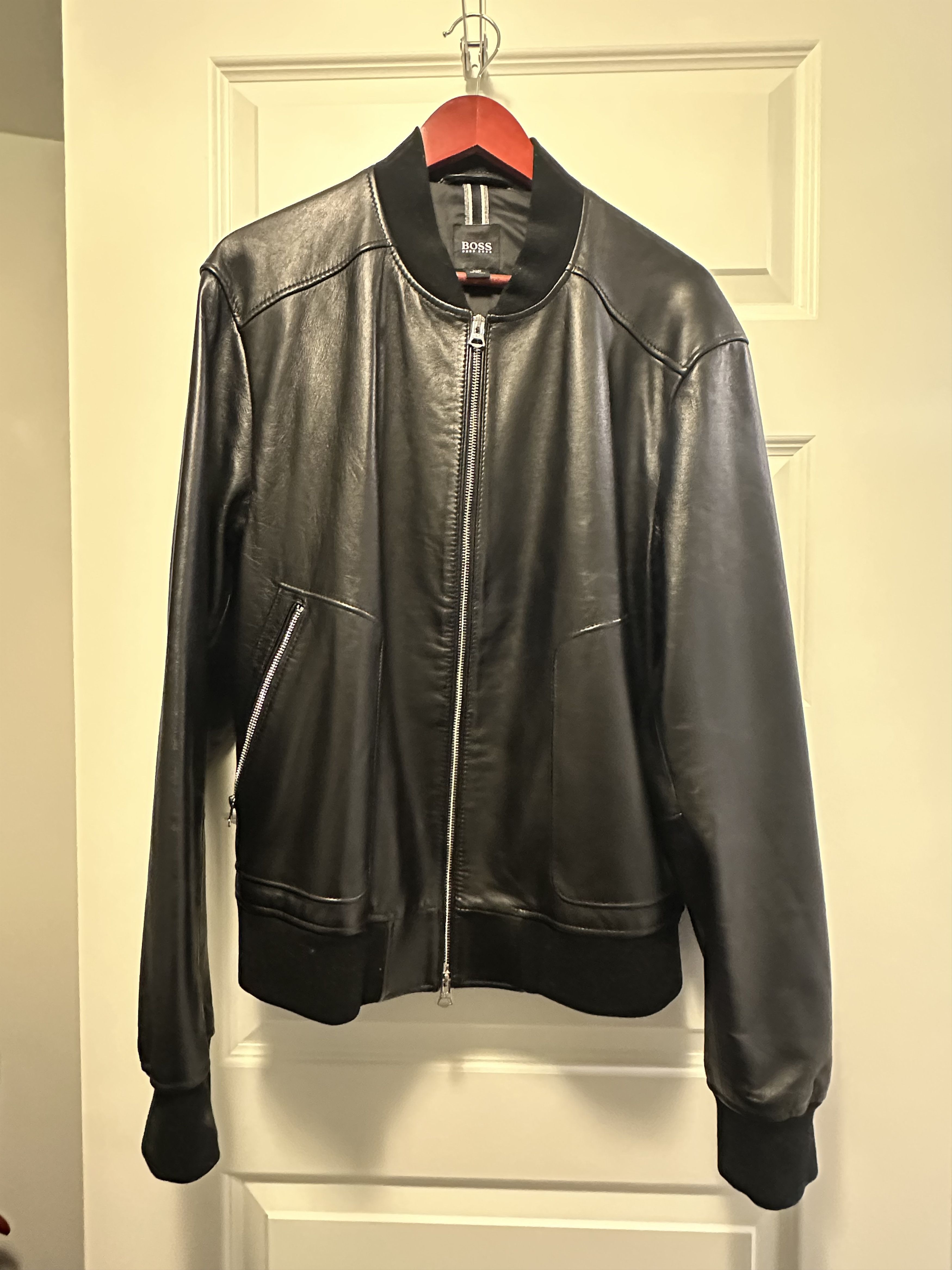 Hugo Boss Leather Jacket Size US L / EU 52-54 / 3 - 1 Thumbnail