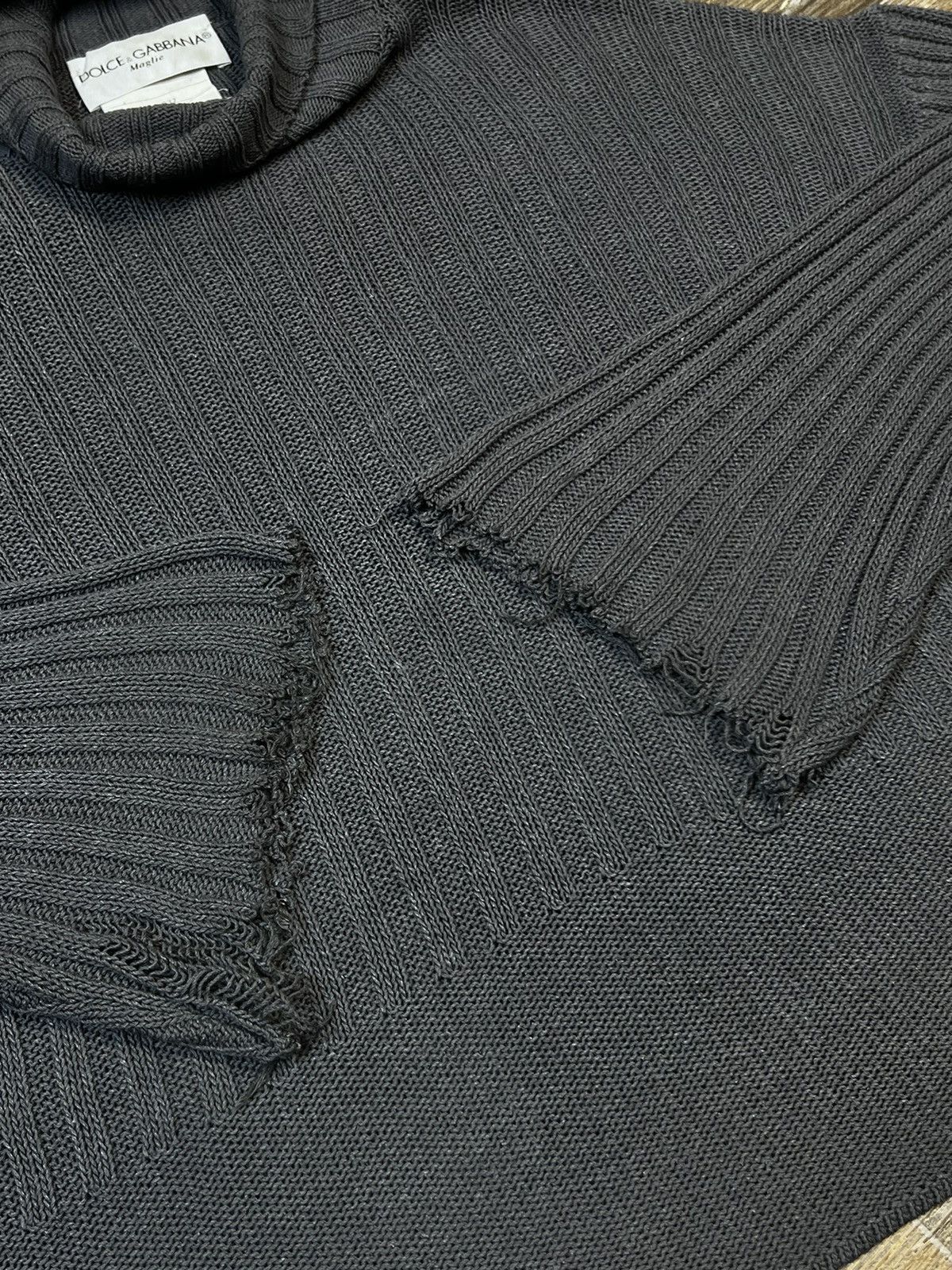 Dolce & Gabbana × Vintage 90’s Vintage Dolce&Gabbana Oversized Distressed Grey Sweater Size L / US 10 / IT 46 - 11 Thumbnail