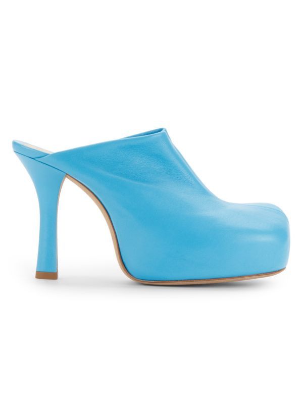 Bottega Veneta o1y0725 Spool Heel Mules in Azure Size US 6.5 / IT 36.5 - 1 Thumbnail