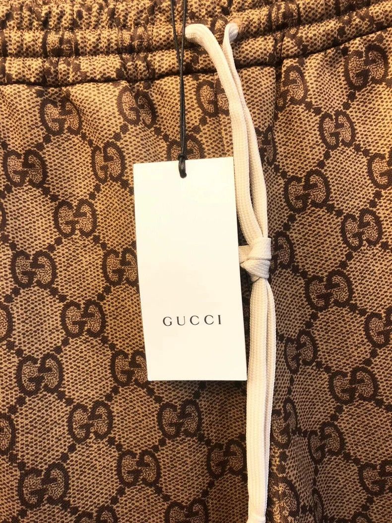 Gucci Gucci Size XS Brown full logo embroidered trousers sweatpa Size US 29 - 2 Thumbnail