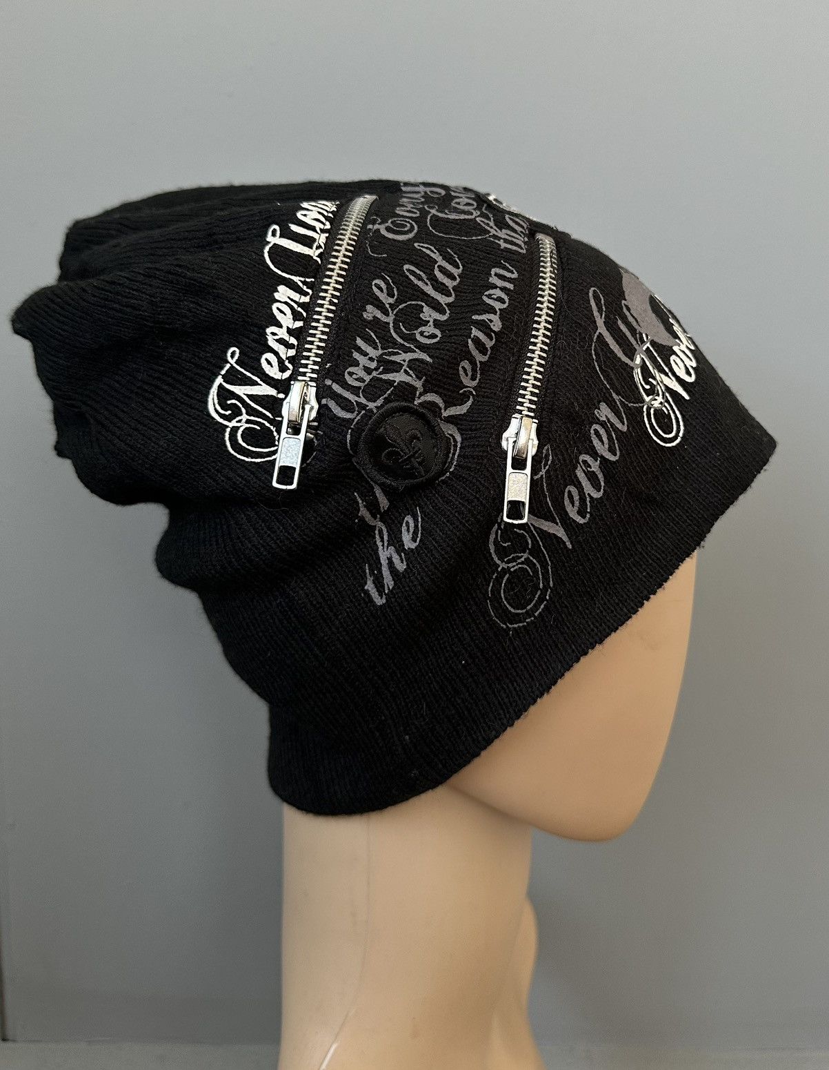 Seditionaries Gothic Bondage Zipper Never Gonna Print Patch Beanie Size ONE SIZE - 2 Thumbnail