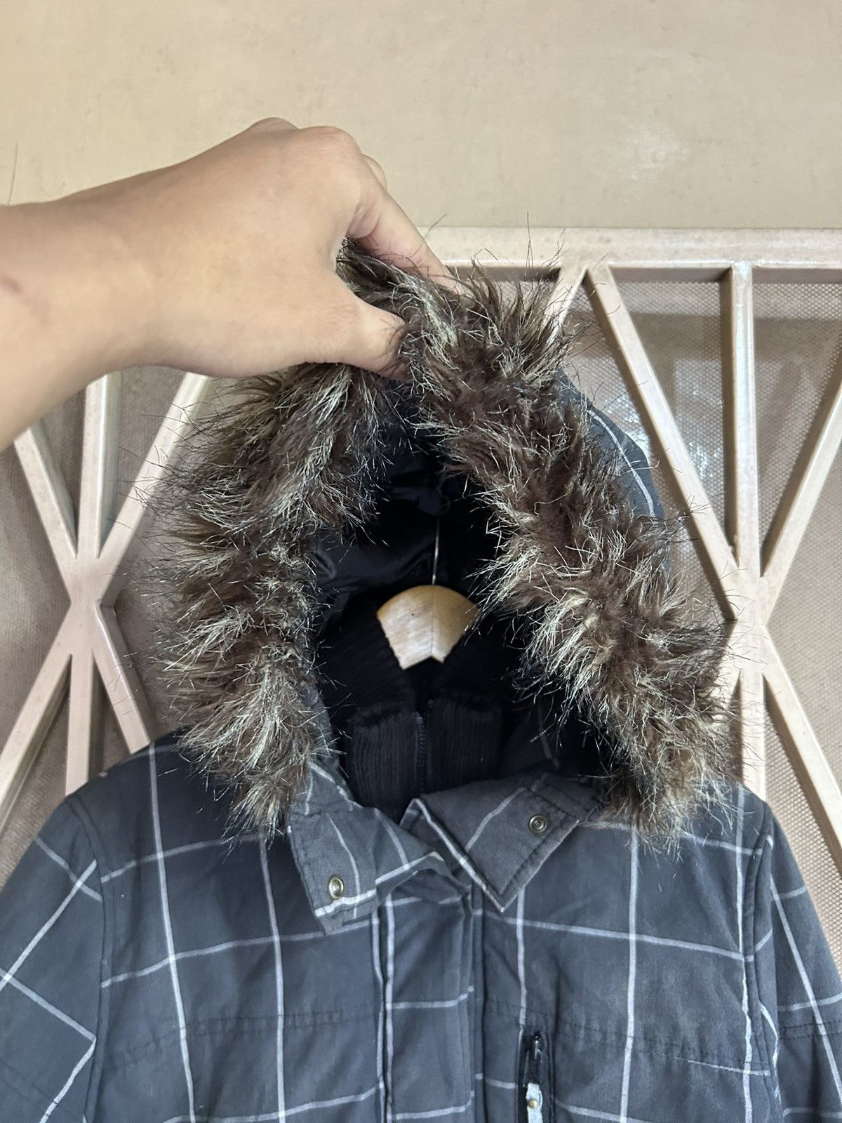 If Six Was Nine × Japanese Brand × Le Grande Bleu (L.G.B.) 💸BINDINGOFFER💸Fur Hoodie Plaid lgb ifsixwasnine style Size US L / EU 52-54 / 3 - 11 Thumbnail