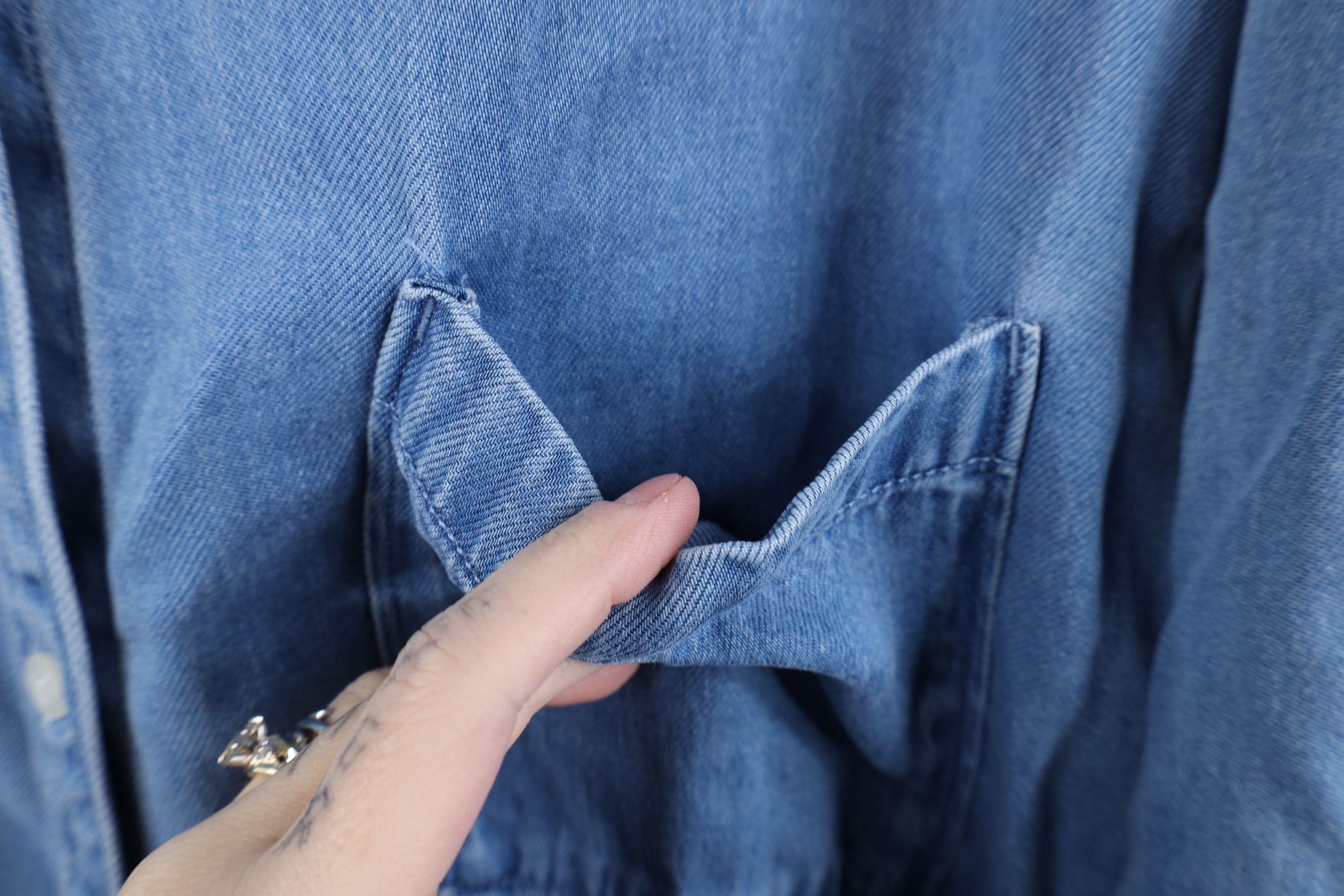 Abercrombie & Fitch Vintage Y2K Abercrombie & Fitch Oversized Denim Button Shirt Size XL / US 12-14 / IT 48-50 - 7 Thumbnail