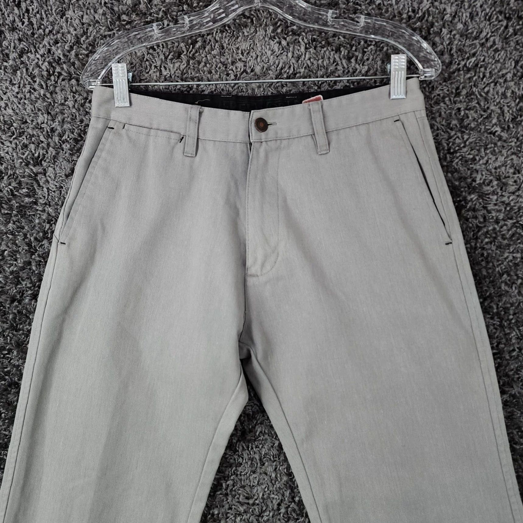 Vintage Free World Mens Gray Chino Pants Straight Leg Size 30 Size US 30 / EU 46 - 2 Thumbnail