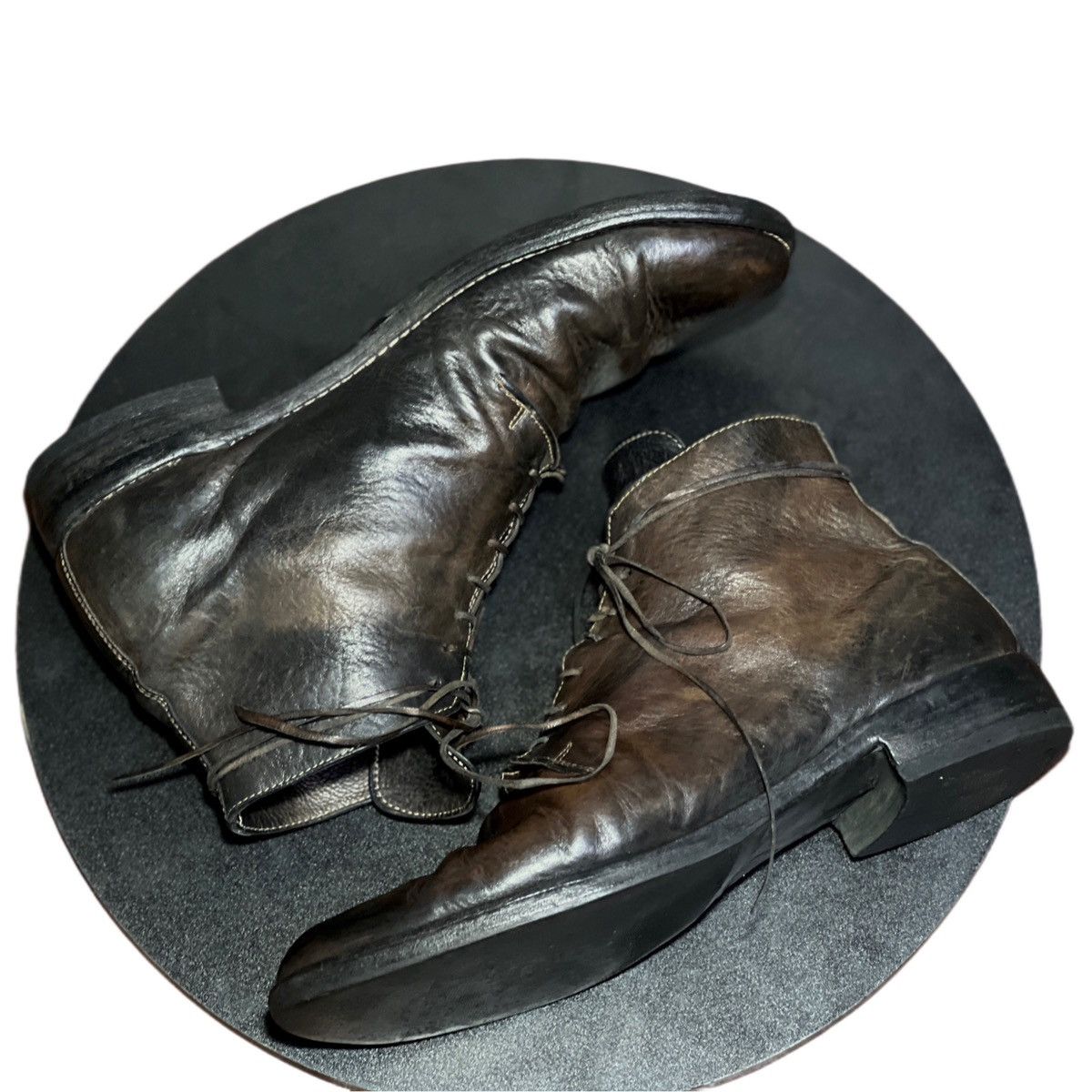 image of Guidi 17 Brown Leather Ankle Boot, Men's (Size 11)