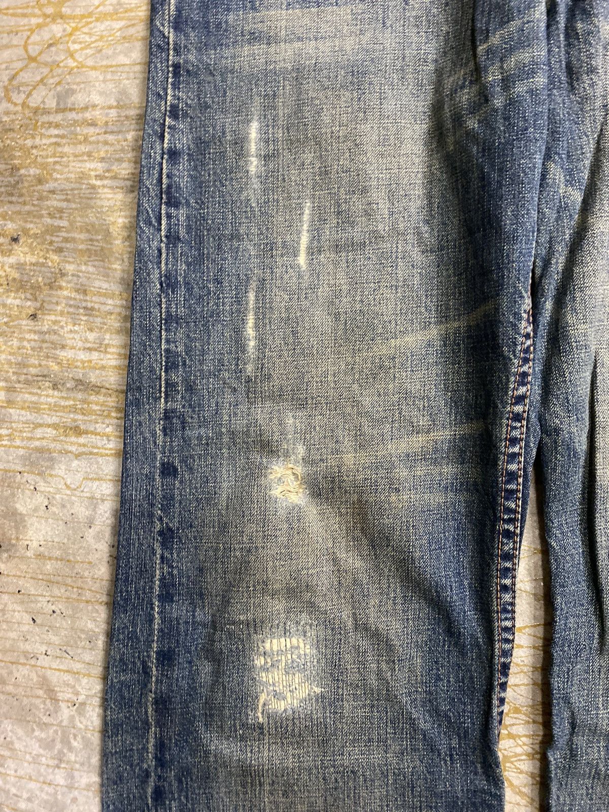 Takeo Kikuchi 1990s Japan Motive patch distressed light denim Size US 32 / EU 48 - 10 Thumbnail