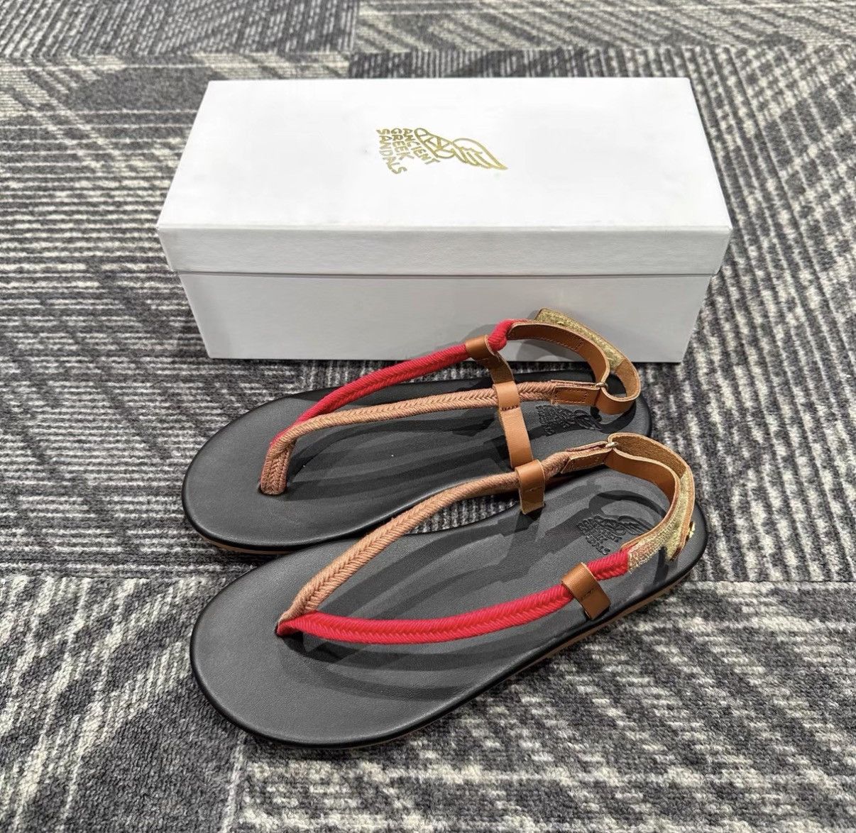 Ancient Greek Sandals ANCIENT GREEK SANDALS Open-toe Buckle Strap Sandals J42 Size US 7 / IT 37 - 1 Thumbnail