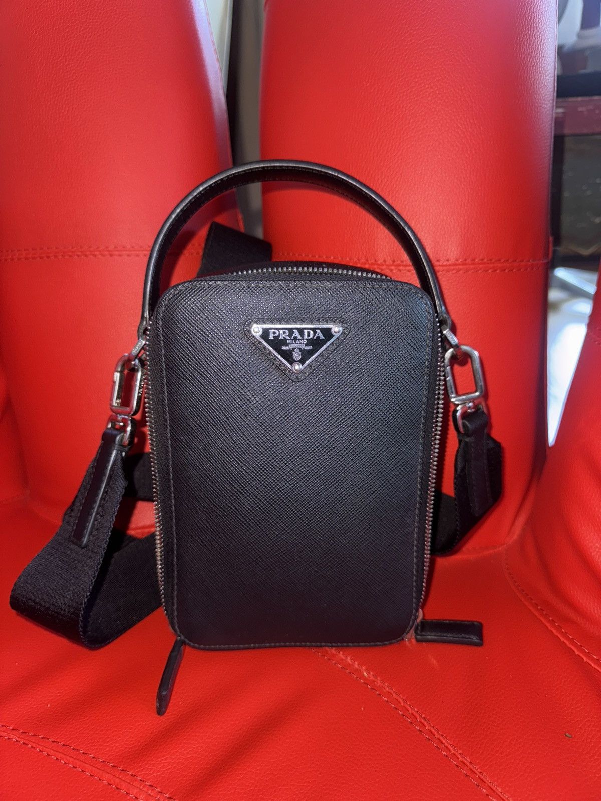 Prada Prada Saffiano Travel Brique Crossbody leather bag Size ONE SIZE - 1 Thumbnail