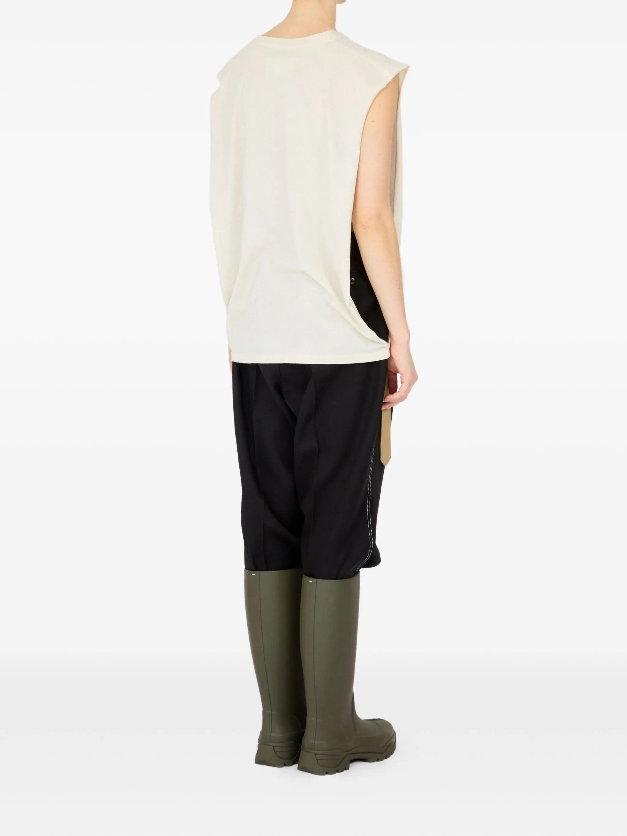 Maison Margiela o1w1db10526 Cotton Tank Top in Ivory Size M / US 6-8 / IT 42-44 - 4 Thumbnail