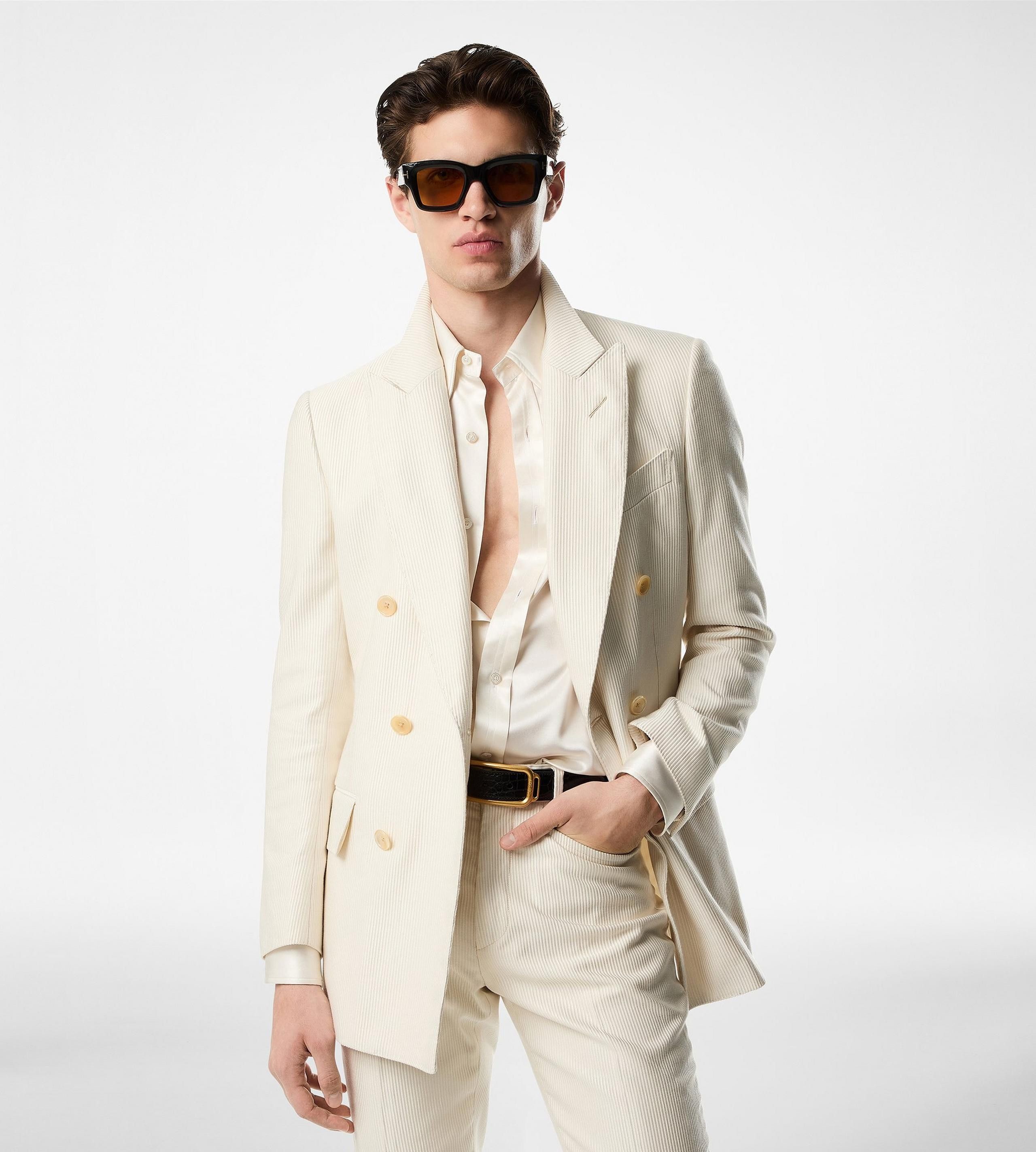 Tom Ford o1loc1c0426 JLBP02 Silk Cotton Cannete Atticus Jacket White Size US XL / EU 56 / 4 - 2 Thumbnail