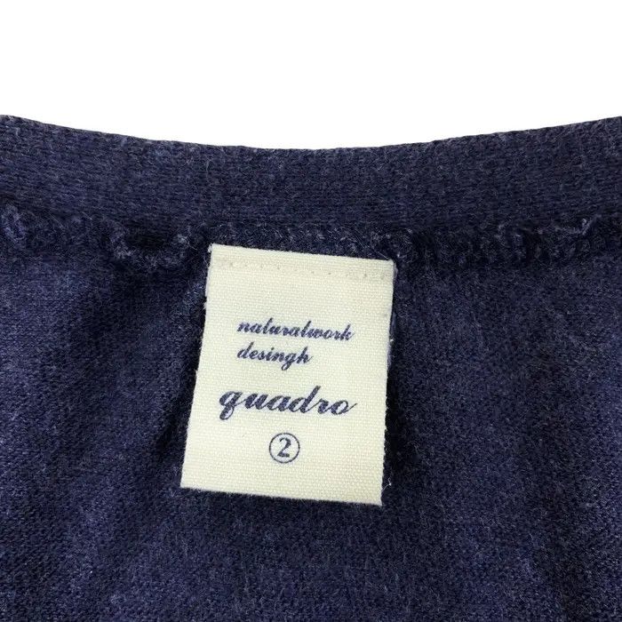 Vintage Vintage QUADRO JAPAN Natural Indigo V Neck Tee Shirt Size US S / EU 44-46 / 1 - 4 Thumbnail