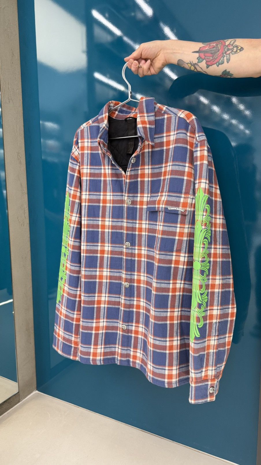 Chrome Hearts Ultra Rare Chrome Hearts Padded Flannel Shirt Floral Jacket Size US XXL / EU 58 / 5 - 3 Thumbnail