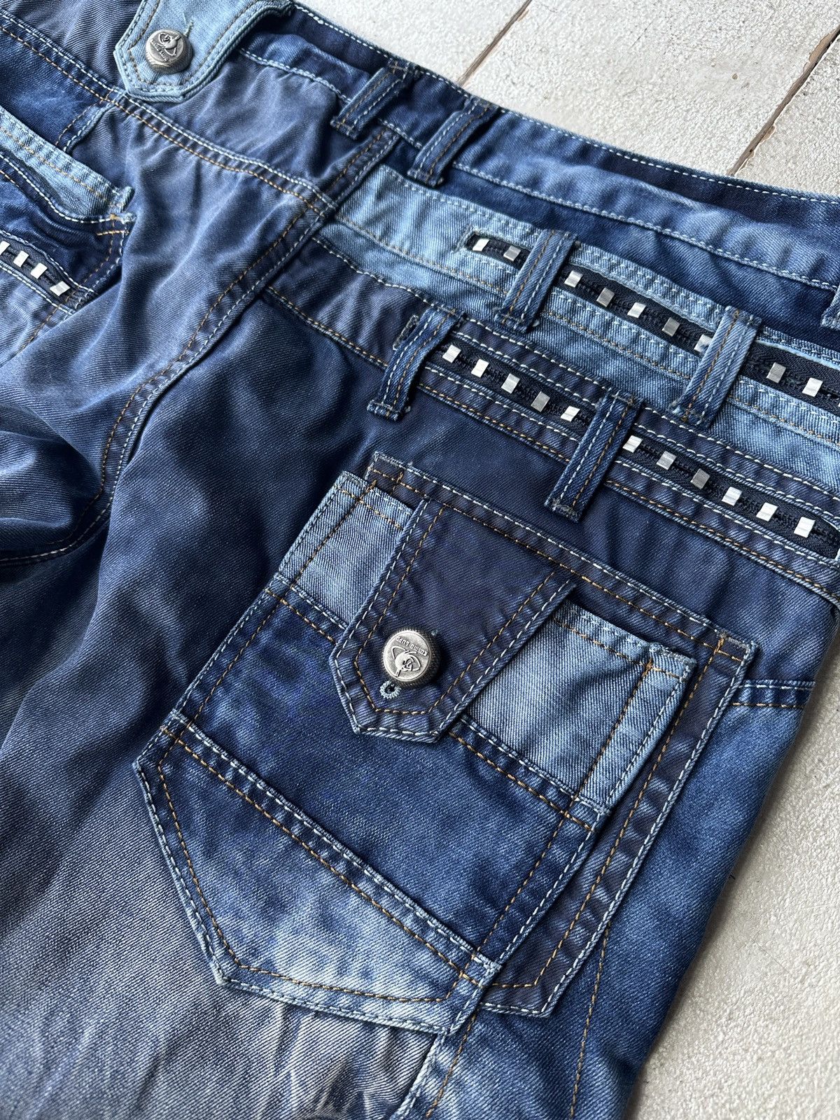 Japanese Brand 🚨Japanese Cosmo Lupo Baggy Distressed Opium Punk Jeans Owens Size US 34 / EU 50 - 17 Thumbnail