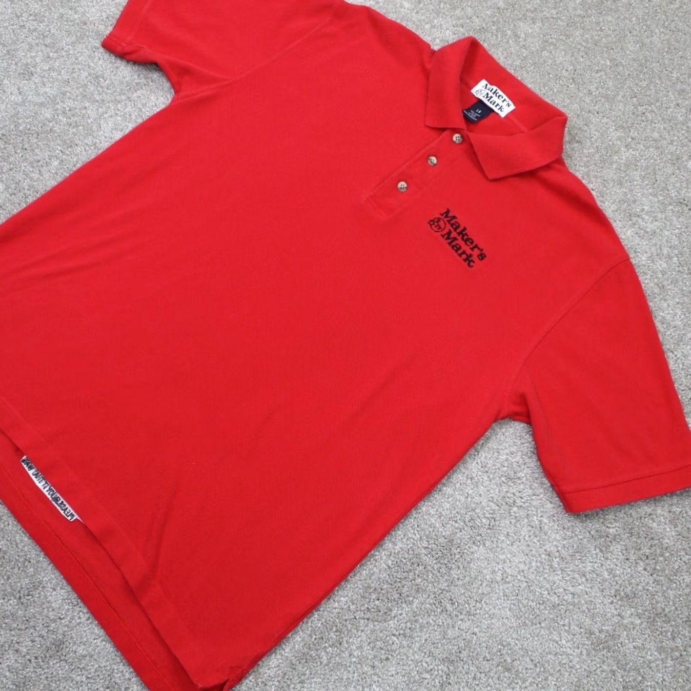 Vintage Makers Mark Polo Shirt Mens Large Red Pique Cotton Short Sleeve Pullover Shirt Polo Size US L / EU 52-54 / 3 - 3 Thumbnail
