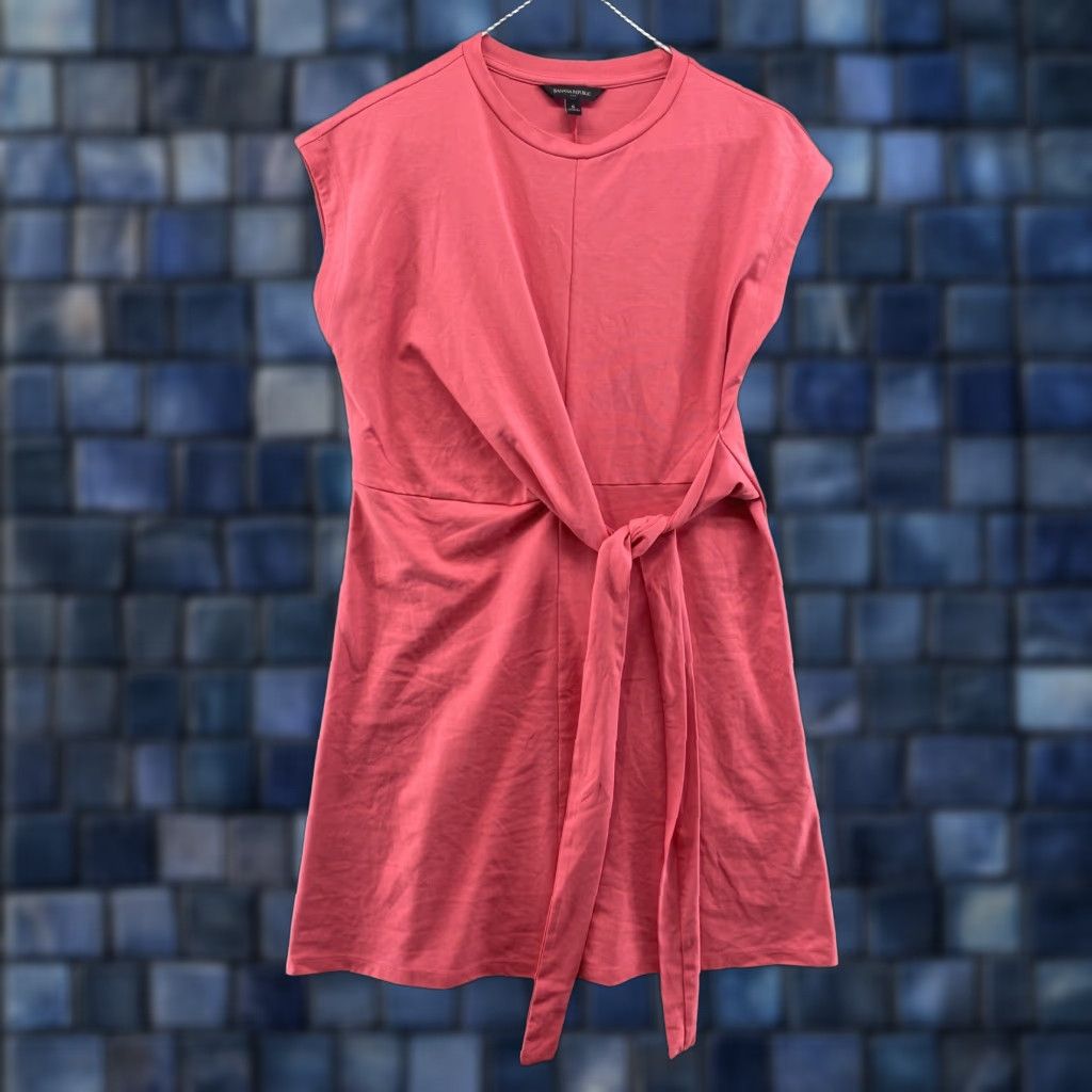 Banana Republic Banana Republic Dress Women's Pink Belted Sleeveless Rayon Stretch Knee Length S Tank Dress Womens Size S / US 4 / IT 40 - 1 Thumbnail