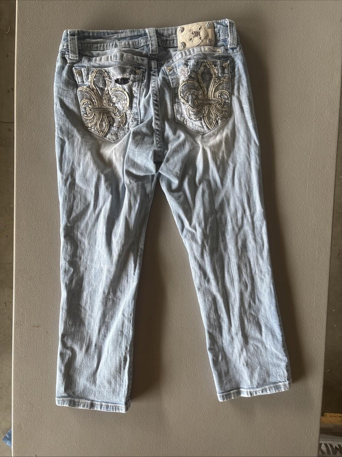 Other Miss Me Blue Straight Jeans with Standard Crop Size 31 Women Size 31" - 7 Thumbnail