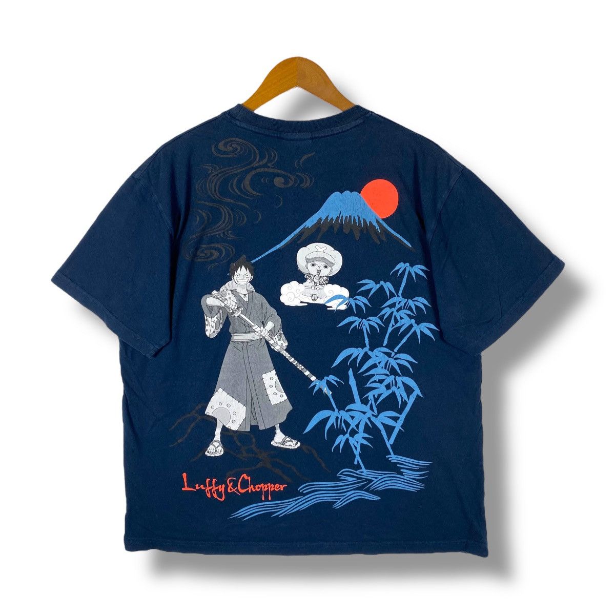 Anime × Cartoon Network ONE PIECE Luffy & Chopper Wanokuni Anime Graphic Tee Shirt Size US XL / EU 56 / 4 - 1 Thumbnail